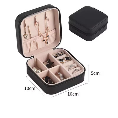 Simple ins macaroon jewelry box travel travel studs necklace ring jewelry 2 box
