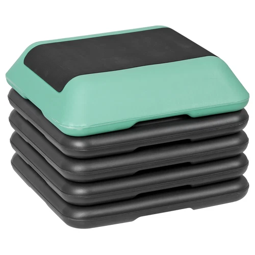 Adjustable Aerobic Step Platform Non-slip with 4 Risers Home Gym Grey/Green - Picture 21 of 21
