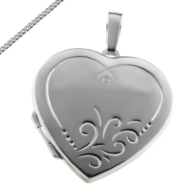 Medallion heart large amulet also chain engraving e.g. zodiac or Cyrillic