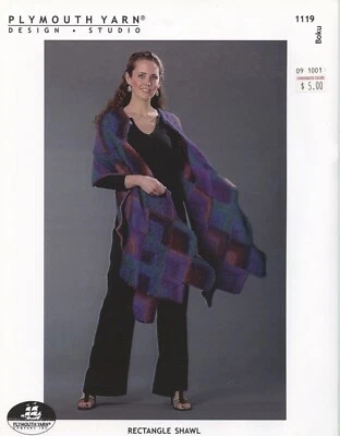 Plymouth Knitting Pattern 1119 Boku Rectangle Shawl - Image 1 of 2