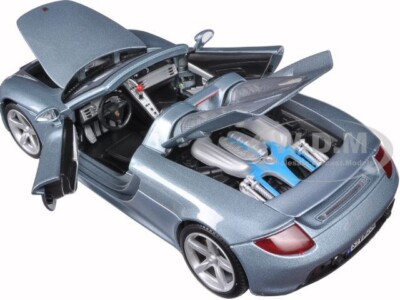 PORSCHE CARRERA GT CONVERTIBLE SILVER W/BLACK INTERIOR 1/18 MODEL