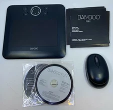 Wacom Bamboo Fun CTE-450 Drawing Tablet + Mouse + Discs for PC NO STYLUS