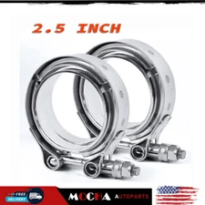 2Pcs 2.5" Stainless Steel V-Band Bolt Clamp Kit Male/Female For Turbo Vband