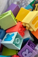 Lego Duplo U PICK 2X2X2 Letter Numbers Alphabet Single Replacement Brick Block