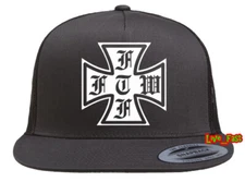 FTF FTW HAT TRUCKER HAT outlaw biker custom chopper motorcycle rider builder mc