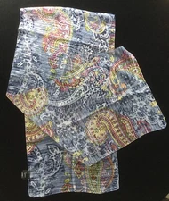  Cejon Polyester Scarf 62x13. Blue With Red Paisely