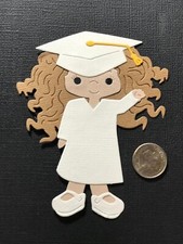 HANDMADE Paper Die Cut 1 Graduation Girl Scrapbook / Card Embellishment