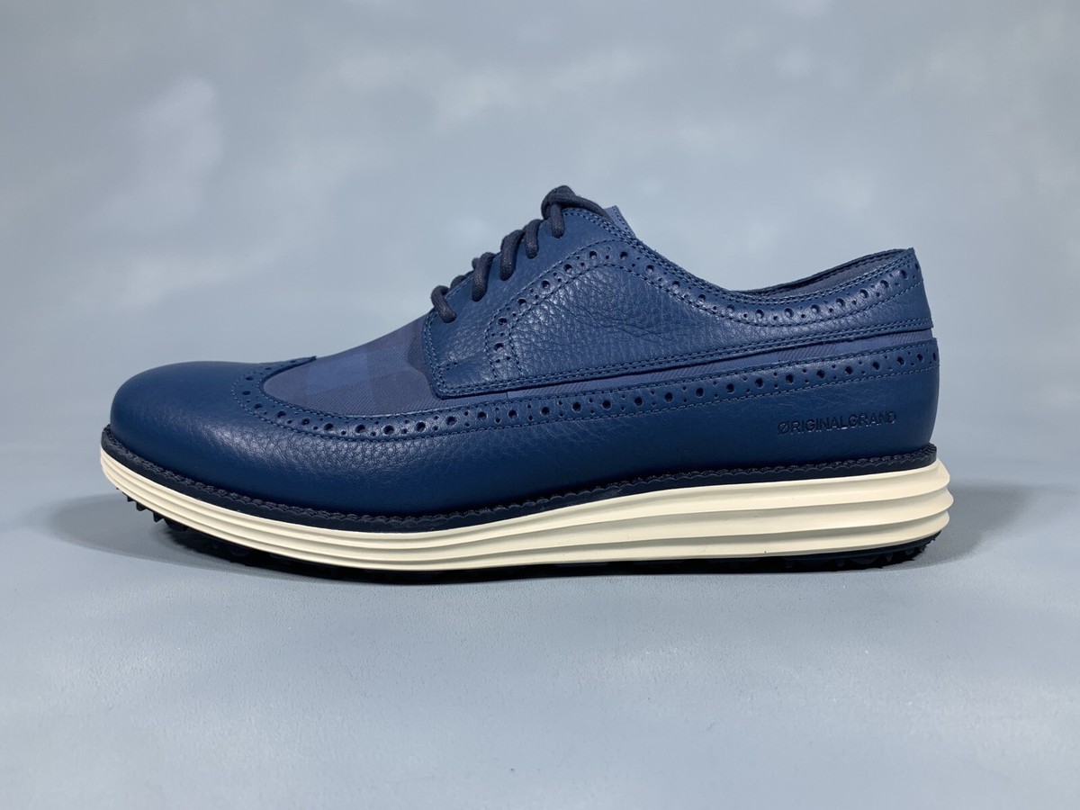 Cole Haan Originalgrand Wingtip Oxford Blue Leather Golf  display picture 1