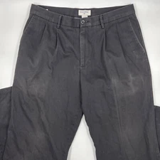 Dockers Mens Chino Pants Size 34/32 Black Cotton Stretch Pleated Straight