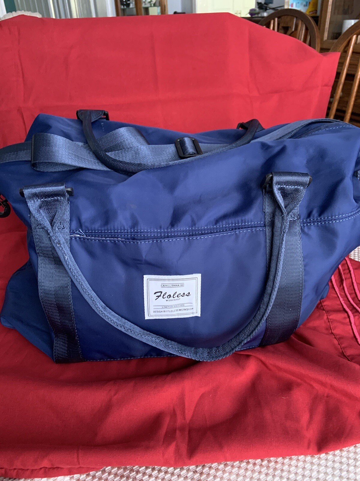 Floless Navy Duffle Bag by Camill Emma INC – Exclusive Limited Edition
