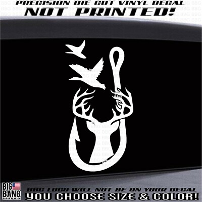 Hunting Vinyl Decal Sticker Fishing Fish Deer Game Duck Hunter Car Truck Window