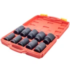 10PCS 3/4Inch Drive Deep Impact Socket Set Metric 22-41mm 6-Point Kit With Case