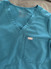 Figs Women's Large Pacific Blue Catarina One-Pocket Scrub Top