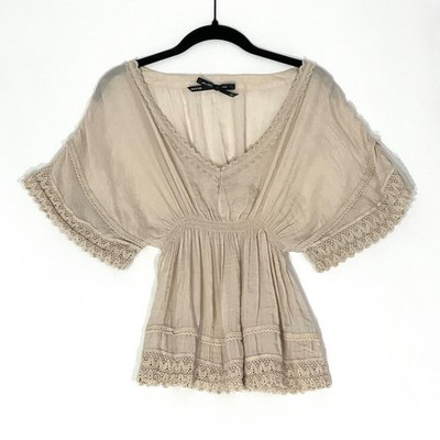 Ali & Kris SMALL Y2K Top Boho Hippie Fairy Cottage Core Sheer Coastal Cowgirl