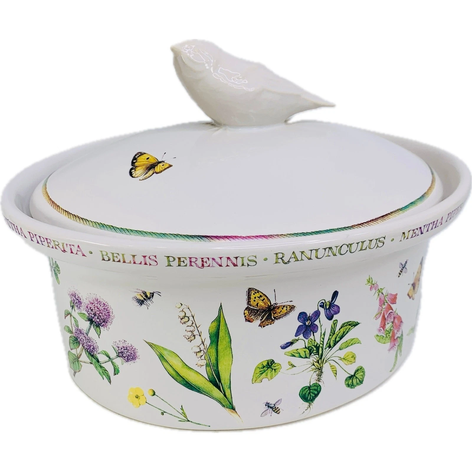 Hallmark Marjolein Bastin WILDFLOWER MEADOW COVERED CASSEROLE Dish Oval 2 Quart