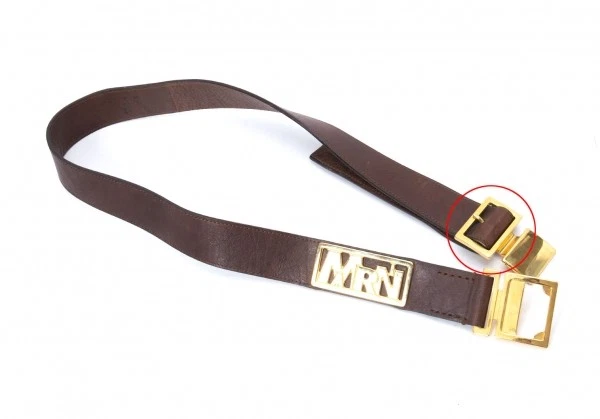 Cinturón de cuero con logotipo de metal MARNI talla S (K-128572) Foto 4 de 4