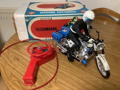Ancienne Rare MOTO HONDA Police téléguidée de REEL Reggiana Elettronica + Boîte - Photo 1/4