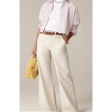 J. Crew Plus Natural Camp-Pocket High-Rise Wide-Leg Pant Size 27