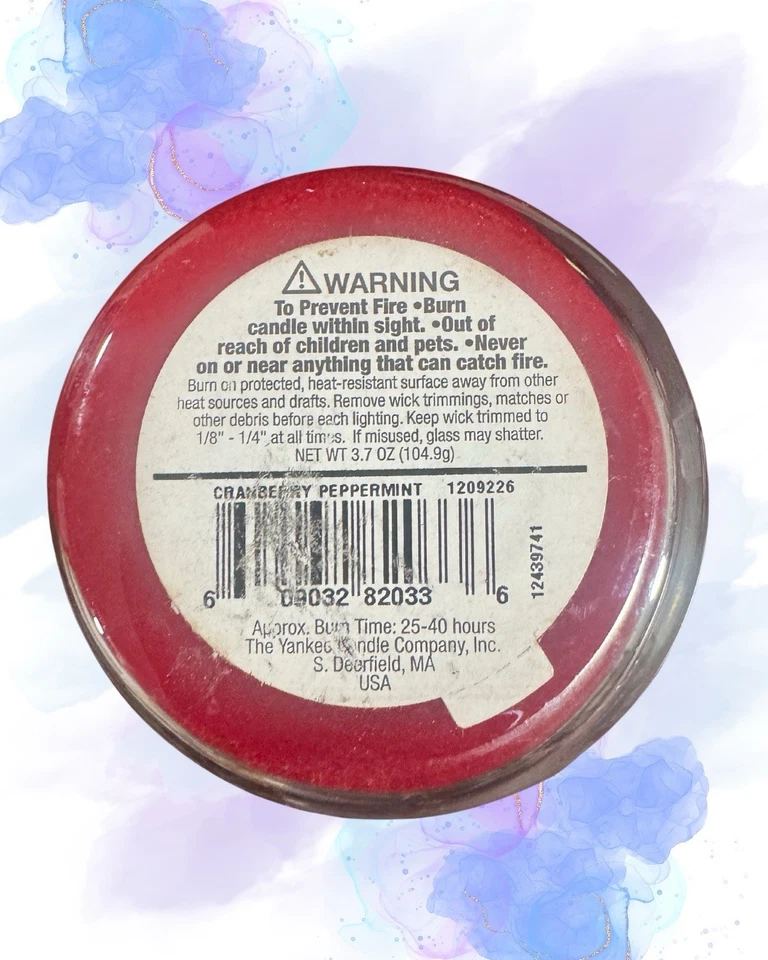 Yankee Candle Cranberry Peppermint Small Jar Candle (2) - Image 3 of 3