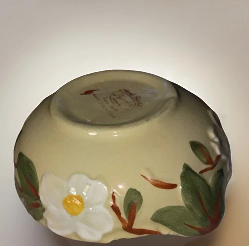 Vintage Stangl “White Dogwood” Lug Soup Bowl