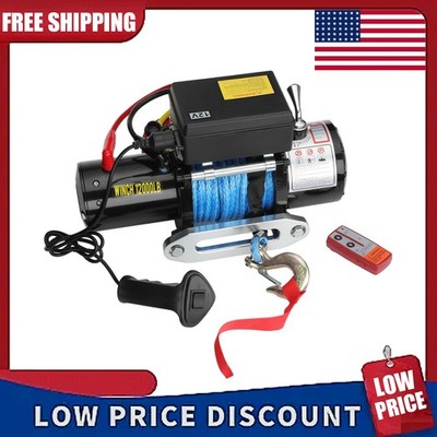 12000 LBS Electric Winch 12V DC with Hawse Fairlead Waterproof for SUV Trailer