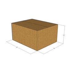 10 20x16x10 Kraft Brown Corrugated Shipping Boxes 32 ECT Single-Wall New