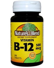 Nature's Blend Vitamin B12 2500mcg Sublingual Dietary Supplement Tablets 100ct