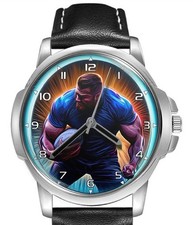Rugby Sport Champ Selten Lederarmband Big Ziffernblatt Armbanduhr