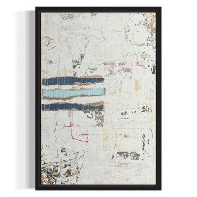 Original Framed Mixed Media Modern Art Collage Painting 12x18 ''Class''