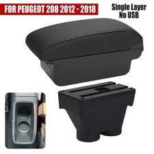 Für Peugeot 208 2012-2018 Mittelarmlehne Armlehne Mittelkonsole Staufach Schwarz