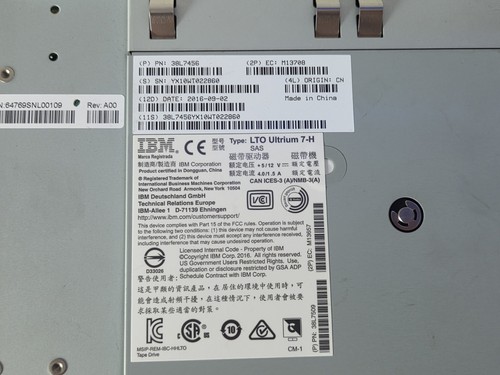 IBM Ultrium LTO7 SAS Drive LTO Ultrium 7-H Fibre Chanel 38L7456 FC 8GB - Afbeelding 5 van 6