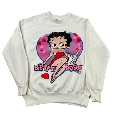 Vintage 80's Anvil Betty Boop Double Sided Sweatshirt XL White