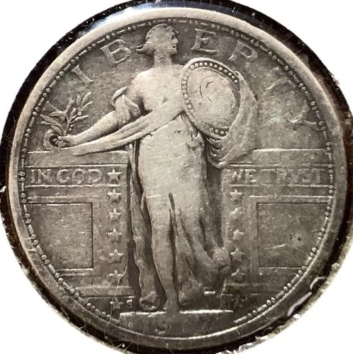 1917-S Type 1 Standing Liberty Quarter 25c - Fine Coin Original Surface