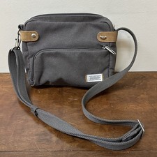 Travelon Anti-Theft RFID Heritage Small Crossbody Bag Purse Gray Brown