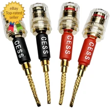 CESS-220 Pin Banana Plug to 4Mm Female Banana Jack/Speaker Wire  4 Pack