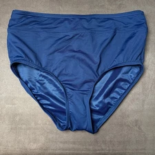 Lands End Womens 8 Deep Sea Navy UPF 50 High Waisted High Leg Bikini Swim Botto