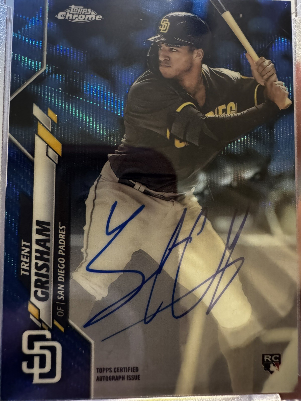 2020 Topps Chrome - Rookie Autographs Trent Grisham #RA-TGR Blue Refractor /150