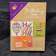 Assorted Birthday Cards 12 Pack 3 Each 4 Designs Envelopes Greeting Card Lot New