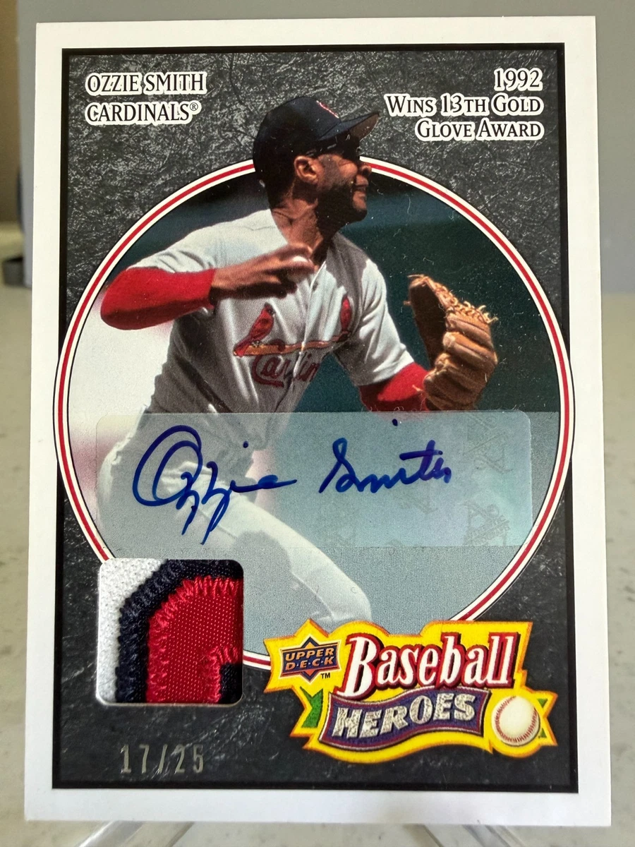 Ozzie Smith Sports Trading Card Singles Autographed Baseball for