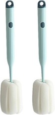 Soft Sponge Bottle Brushes 2PCS   Easy Clean for Baby Bottles