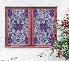 3D Purple Flower A615 Window Film Print Sticker Cling Stained Glass UV Zoe