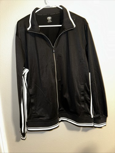 Athletic Works Men's Full Zip Black White Track Jacket Size L (42-44) NWT