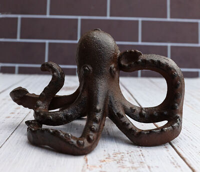 Cast Iron Nautical Sea Octopus Kraken Decorative Paperweight Figurine 5.25''L