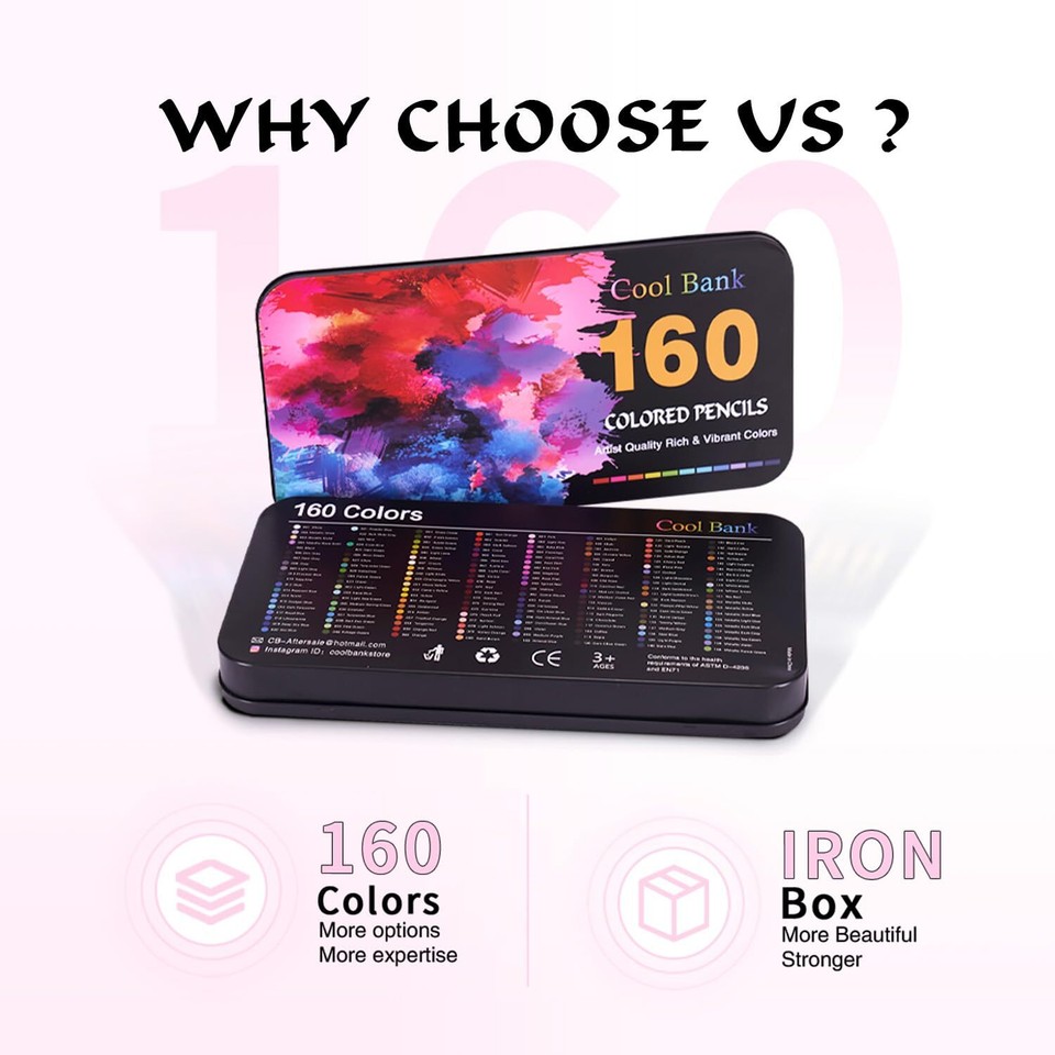 160 Artist Colored Pencils, Oil Colored Pencils for Adult Coloring