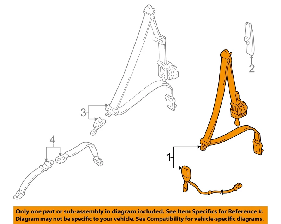 Used Front Right Seat Belt Front fits: 2003 Suzuki Vitara Grand bucket seat pass Foto 3 de 4