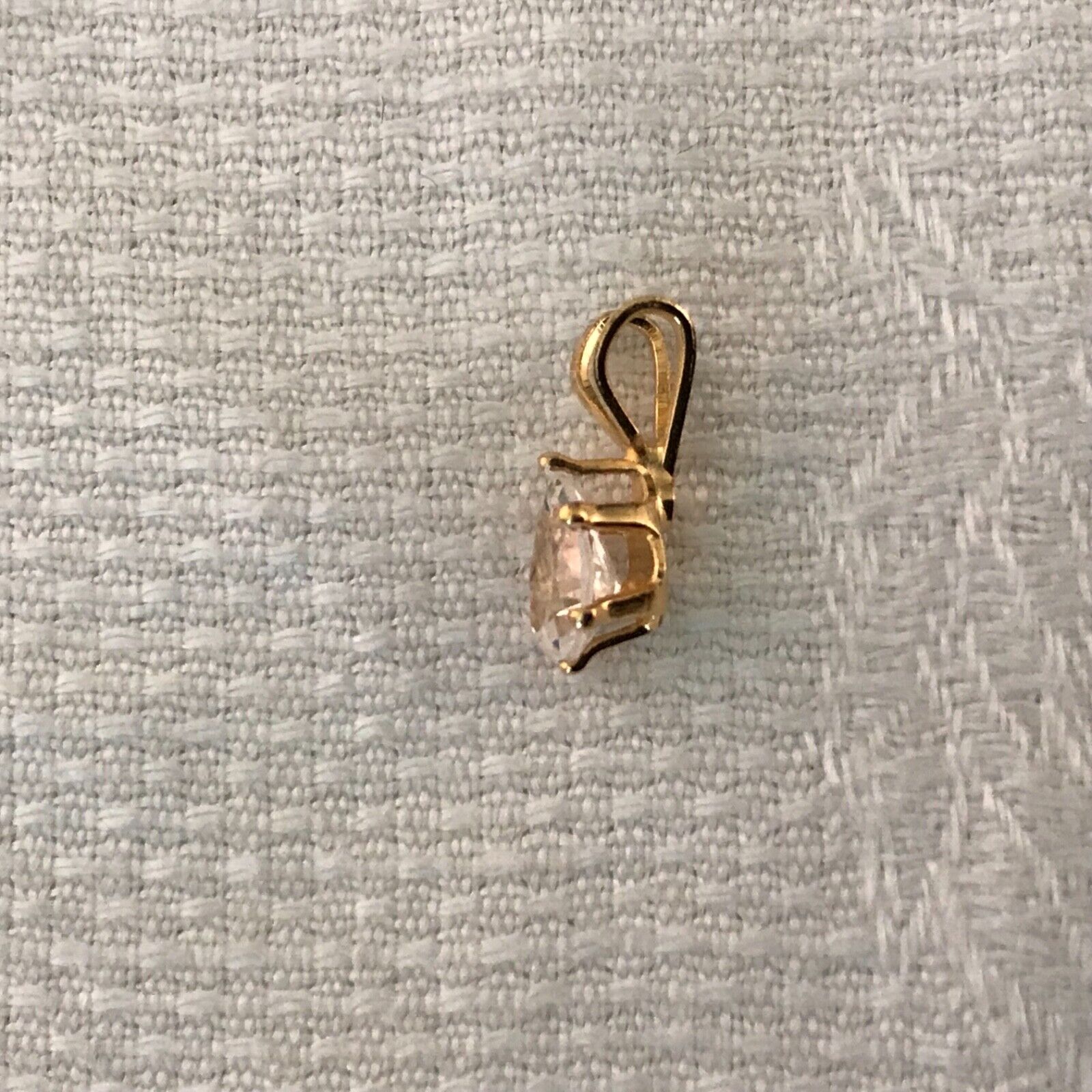 Vintage 1 Ct. Cubic Zirconia Pendant and Gold Ton… - image 6