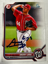 ANDRY LARA SIGNED 2022 BOWMAN PROSPECT BASEBALL CARD AUTO