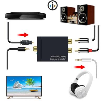 Digital zu Analog Glasfaser Stereo Digital zu Analog Audio Konverter Adapter