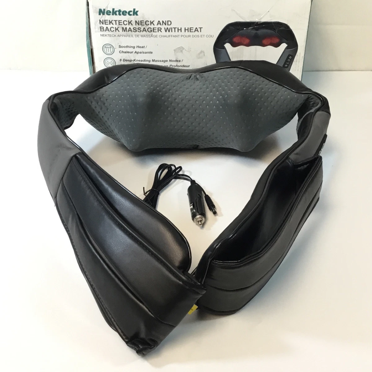 Nekteck LMS-801 Black Gray 3D Kneading Neck And Back Massager With Heat Used