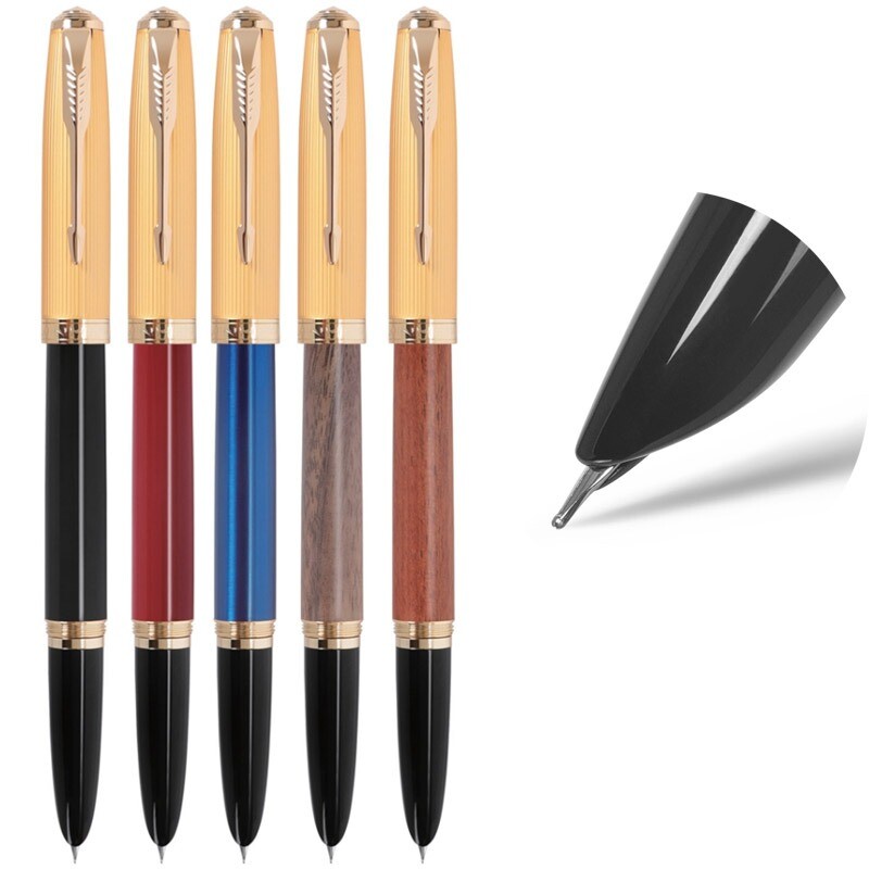 Jinhao 85 Metal/Wood Fountain Pen Extra Fine Nib Converter